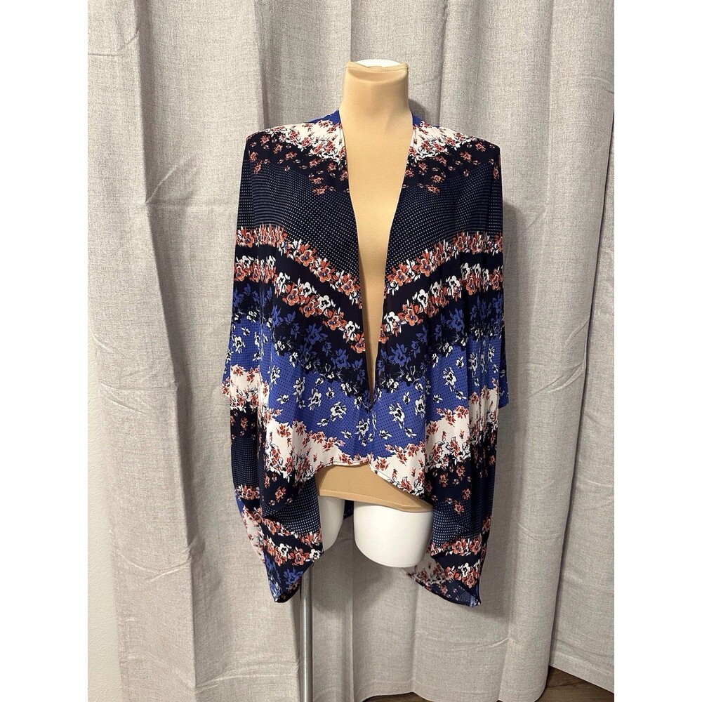 MAURICES Women's 0/1 Kimono Cover Up Multicolor Long Sleeve EUC